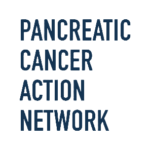 The image shows the logo of the Pancreatic Cancer Action Network, comprised of bold, capitalized text arranged in a stacked formation for clarity and emphasis, set against a transparent background. This organization is possibly mentioned on a webpage concerning qualifications for financial assistance or support for those affected by pancreatic cancer.