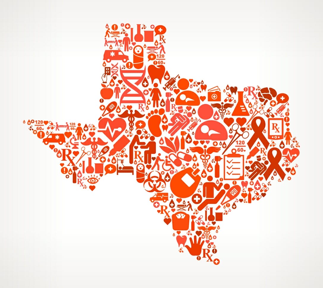 texas Healthcare and Medical Red Icon Pattern