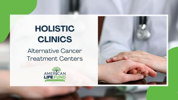 Blog feature image with a doctor holding someone's hand and a caption that says holistic clinics