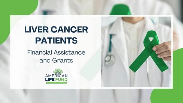 Blog feature image with a doctor holding a green ribbon and a caption that says liver cancer patients