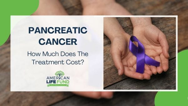 Blog feature image with a person holding a purple ribbon and a caption that says pancreatic cancer