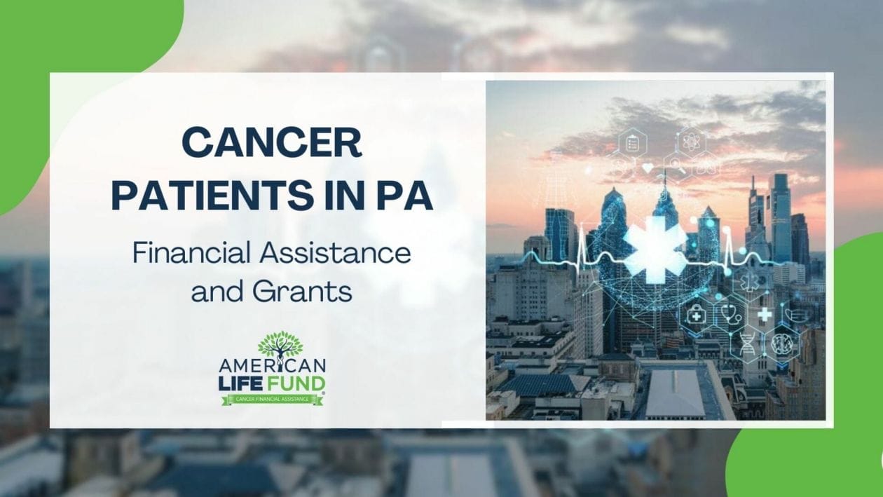 Blog feature image with a picture of a cityscape and a caption that says cancer patients in pa