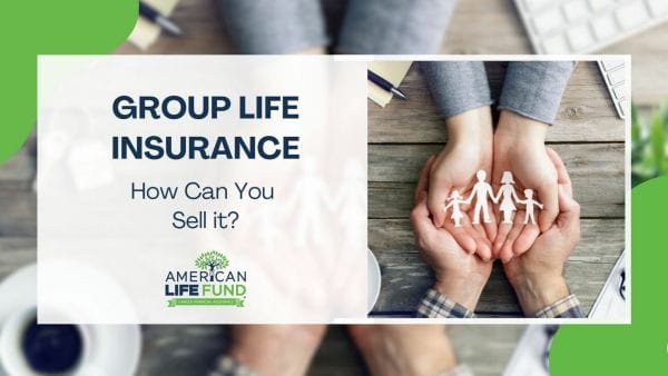 Blog feature image with two hands holding paper cutouts of a family and a caption that says group life insurance
