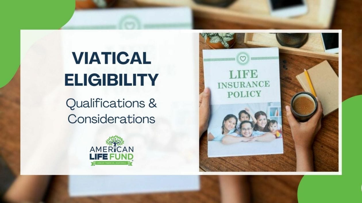Blog feature image with a woman holding a book with a picture of a family on it and a caption that says viatical eligibility